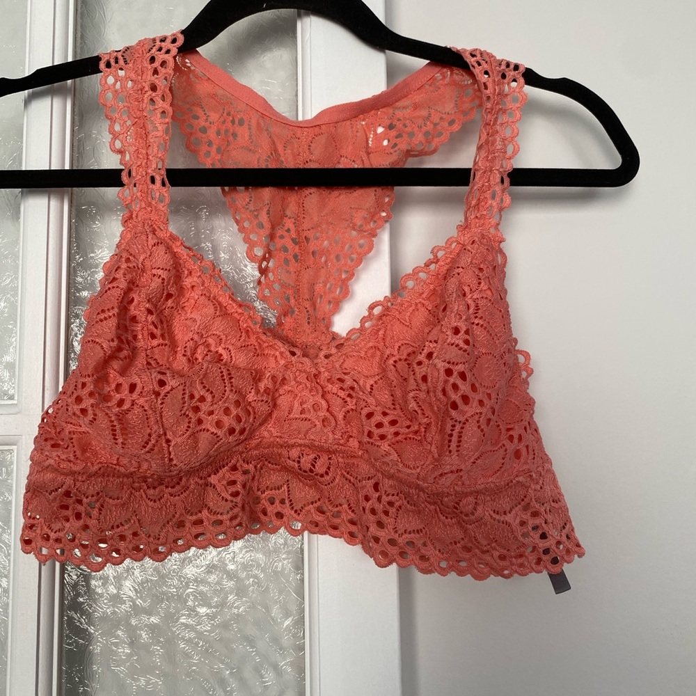 Peachy/Coral Lace Bralette from Aerie